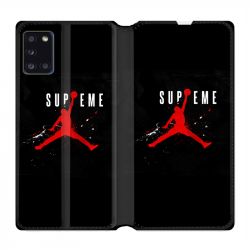 Housse cuir portefeuille pour Samsung Galaxy A31 Jordan Supreme Noir