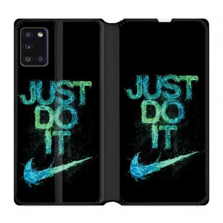 Housse cuir portefeuille pour Samsung Galaxy A31 Nike Just Do It