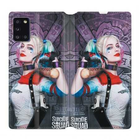 Housse cuir portefeuille pour Samsung Galaxy A31 Harley Quinn Batte