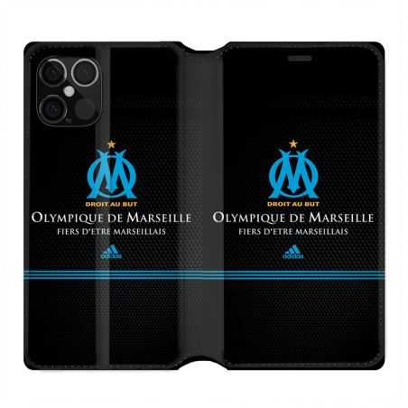 Housse Cuir Portefeuille Pour Iphone 12 / 12 Pro Olympique Marseille OM Fier etre Marseillais