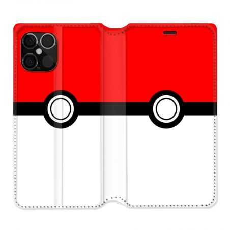 Housse Cuir Portefeuille Pour Iphone 12 / 12 Pro Pokemon Pokeball