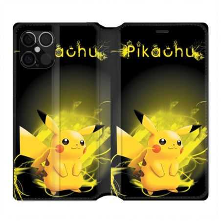 Housse Cuir Portefeuille Pour Iphone 12 / 12 Pro Pokemon Pikachu EclAir