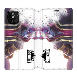 Housse Cuir Portefeuille Pour Iphone 12 / 12 Pro Fortnite Blanc