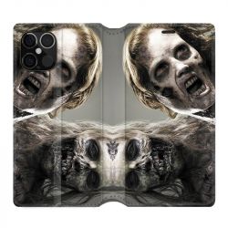 Housse Cuir Portefeuille Pour Iphone 12 / 12 Pro Zombie Blanc