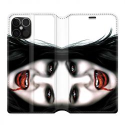 Housse Cuir Portefeuille Pour Iphone 12 / 12 Pro Vampire Blanc