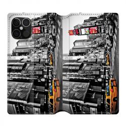 Housse Cuir Portefeuille Pour Iphone 12 / 12 Pro Amerique USA New York Taxi