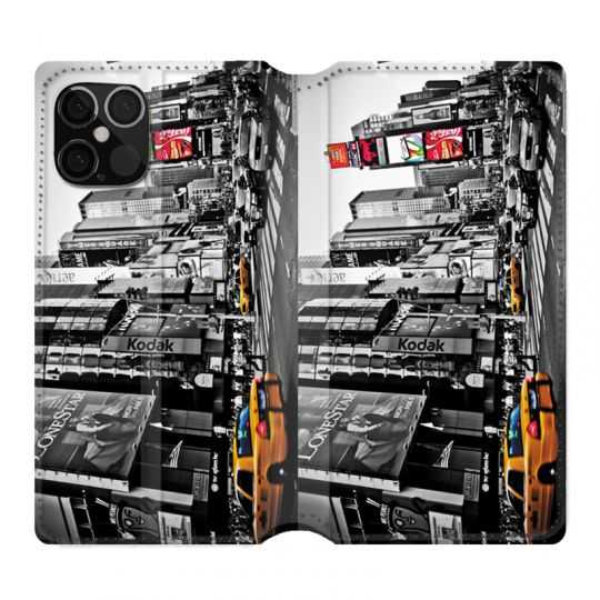 Housse Cuir Portefeuille Pour Iphone 12 / 12 Pro Amerique USA New York Taxi
