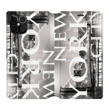 Housse Cuir Portefeuille Pour Iphone 12 / 12 Pro Amerique USA New York