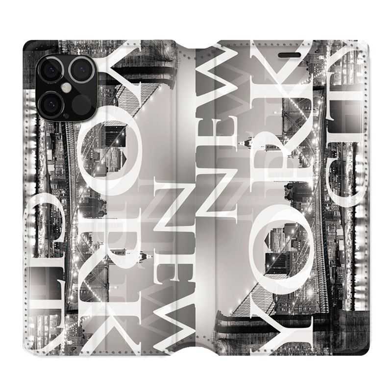 Housse Cuir Portefeuille Pour Iphone 12 / 12 Pro Amerique USA New York