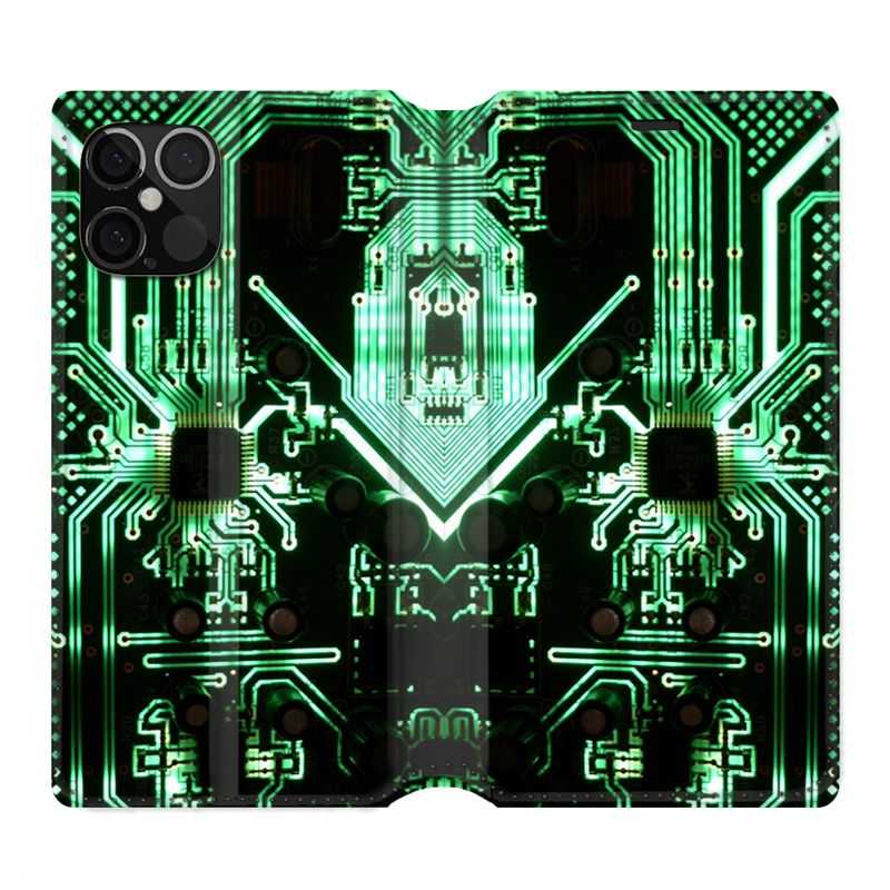 Housse Cuir Portefeuille Pour Iphone 12 / 12 Pro Trompe Oeil Composant