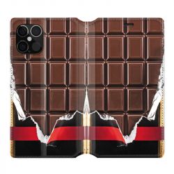 Housse Cuir Portefeuille Pour Iphone 12 / 12 Pro Trompe Oeil ChoColat