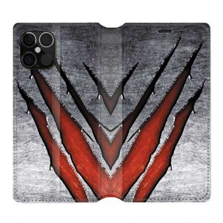 Housse Cuir Portefeuille Pour Iphone 12 / 12 Pro Texture Beton