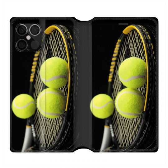 Housse Cuir Portefeuille Pour Iphone 12 / 12 Pro Tennis Balls