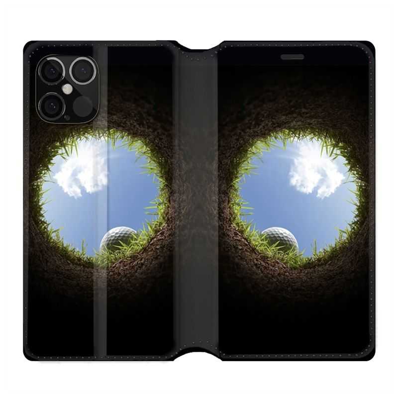 Housse Cuir Portefeuille Pour Iphone 12 / 12 Pro Golf Trou