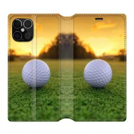 Housse Cuir Portefeuille Pour Iphone 12 / 12 Pro Golf Balle
