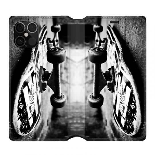 Housse Cuir Portefeuille Pour Iphone 12 / 12 Pro Skate Vintage