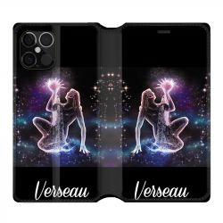 Housse Cuir Portefeuille Pour Iphone 12 / 12 Pro Signe Zodiaque 2 Verseau