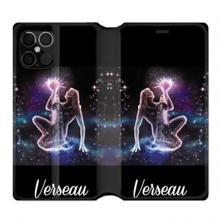Housse Cuir Portefeuille Pour Iphone 12 / 12 Pro Signe Zodiaque 2 Verseau