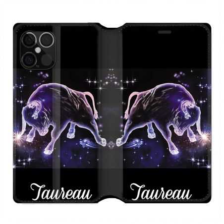 Housse Cuir Portefeuille Pour Iphone 12 / 12 Pro Signe Zodiaque 2 Taureau