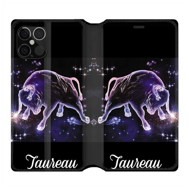 Housse Cuir Portefeuille Pour Iphone 12 / 12 Pro Signe Zodiaque 2 Taureau