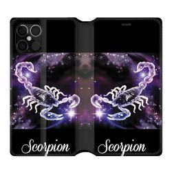 Housse Cuir Portefeuille Pour Iphone 12 / 12 Pro Signe Zodiaque 2 Scorpion