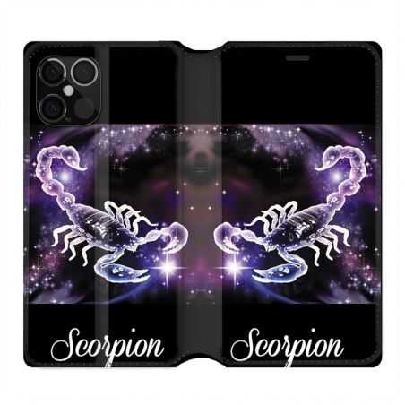 Housse Cuir Portefeuille Pour Iphone 12 / 12 Pro Signe Zodiaque 2 Scorpion
