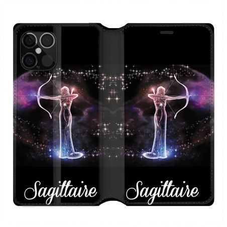 Housse Cuir Portefeuille Pour Iphone 12 / 12 Pro Signe Zodiaque 2 SagittAire