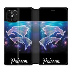 Housse Cuir Portefeuille Pour Iphone 12 / 12 Pro Signe Zodiaque 2 Poisson