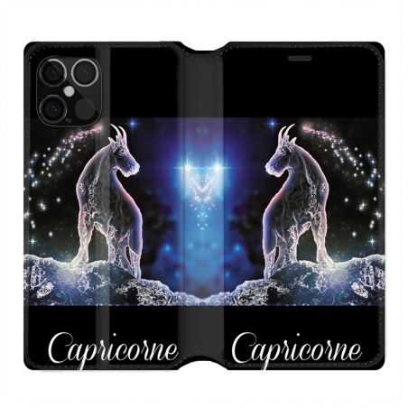 Housse Cuir Portefeuille Pour Iphone 12 / 12 Pro Signe Zodiaque 2 Capricorne