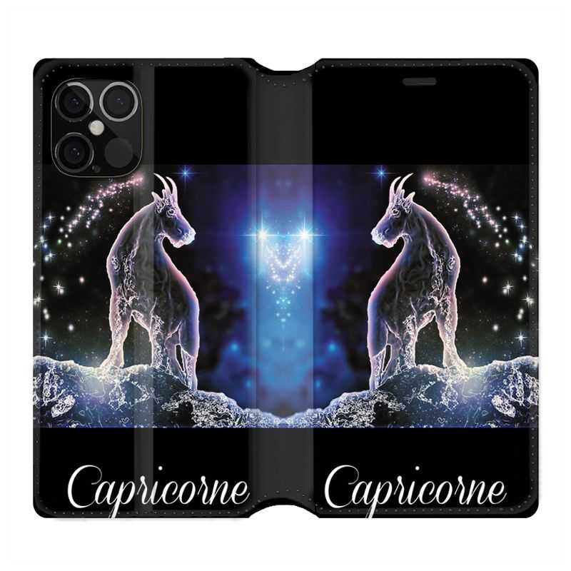Housse Cuir Portefeuille Pour Iphone 12 / 12 Pro Signe Zodiaque 2 Capricorne