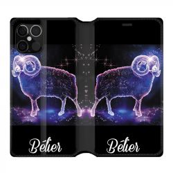 Housse Cuir Portefeuille Pour Iphone 12 / 12 Pro Signe Zodiaque 2 Bélier