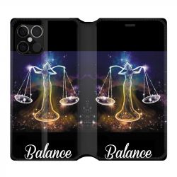 Housse Cuir Portefeuille Pour Iphone 12 / 12 Pro Signe Zodiaque 2 Balance