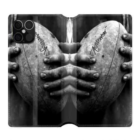 Housse Cuir Portefeuille Pour Iphone 12 / 12 Pro Rugby Ballon Vintage