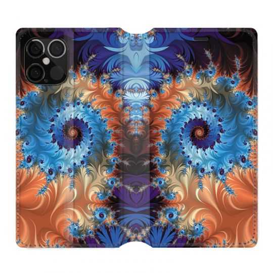 Housse Cuir Portefeuille Pour Iphone 12 / 12 Pro Psychedelic Spirale