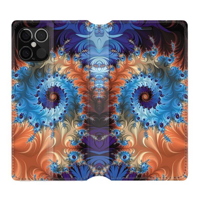 Housse Cuir Portefeuille Pour Iphone 12 / 12 Pro Psychedelic Spirale