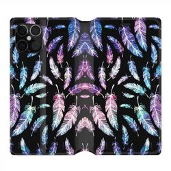Housse Cuir Portefeuille Pour Iphone 12 / 12 Pro Psychedelic Plume