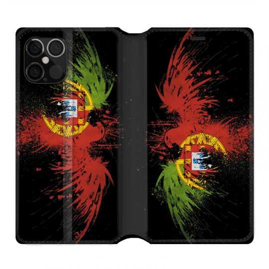 Housse Cuir Portefeuille Pour Iphone 12 / 12 Pro Portugal Aigle