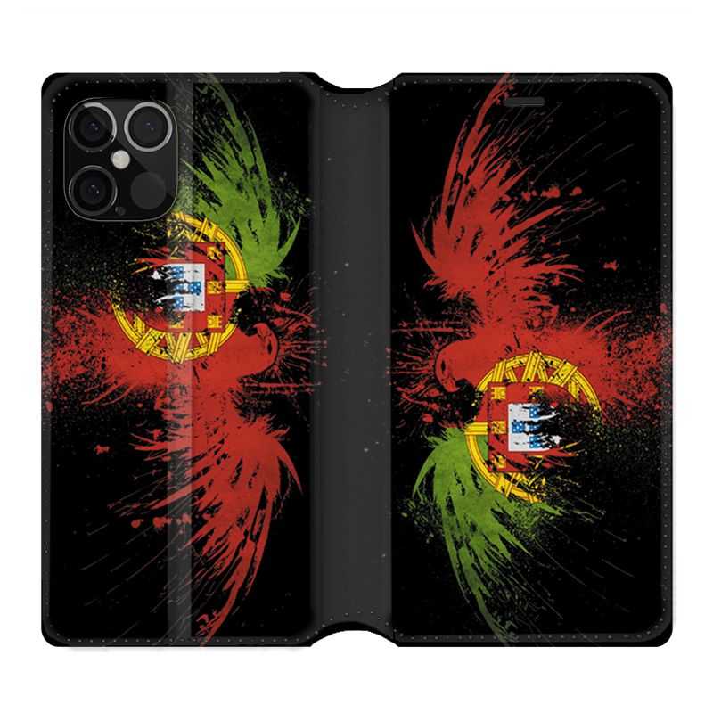 Housse Cuir Portefeuille Pour Iphone 12 / 12 Pro Portugal Aigle
