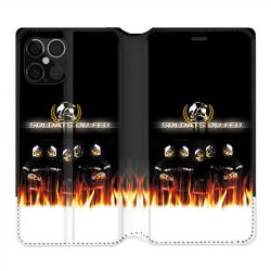 Housse Cuir Portefeuille Pour Iphone 12 / 12 Pro Pompier Soldat
