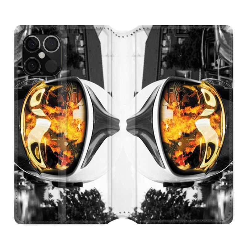 Housse Cuir Portefeuille Pour Iphone 12 / 12 Pro Pompier Casque Feu