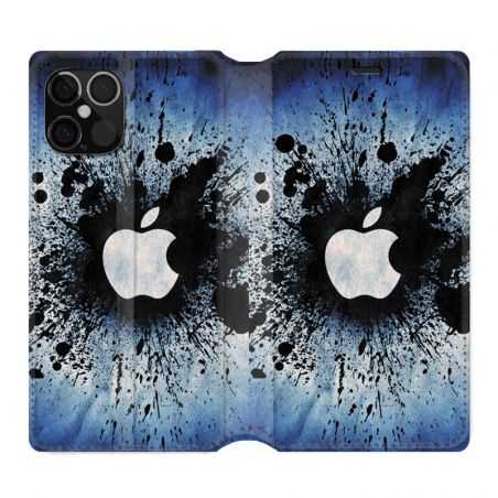 Housse Cuir Portefeuille Pour Iphone 12 / 12 Pro Pomme Eclaboussure
