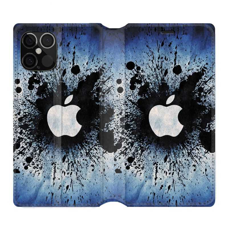 Housse Cuir Portefeuille Pour Iphone 12 / 12 Pro Pomme Eclaboussure