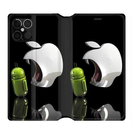 Housse Cuir Portefeuille Pour Iphone 12 / 12 Pro Pomme Dent