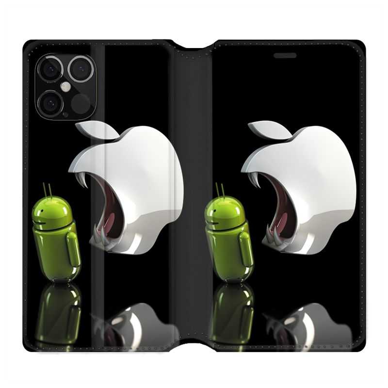 Housse Cuir Portefeuille Pour Iphone 12 / 12 Pro Pomme Dent