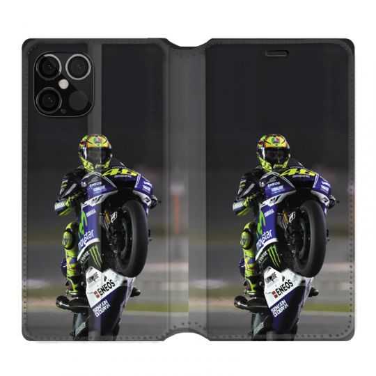 Housse Cuir Portefeuille Pour Iphone 12 / 12 Pro Moto Wheeling