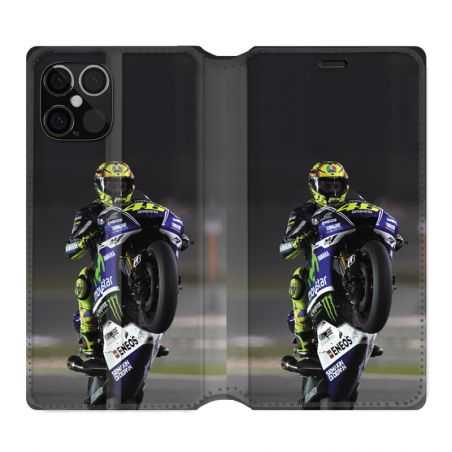 Housse Cuir Portefeuille Pour Iphone 12 / 12 Pro Moto Wheeling