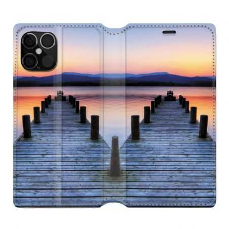 Housse Cuir Portefeuille Pour Iphone 12 / 12 Pro Ponton
