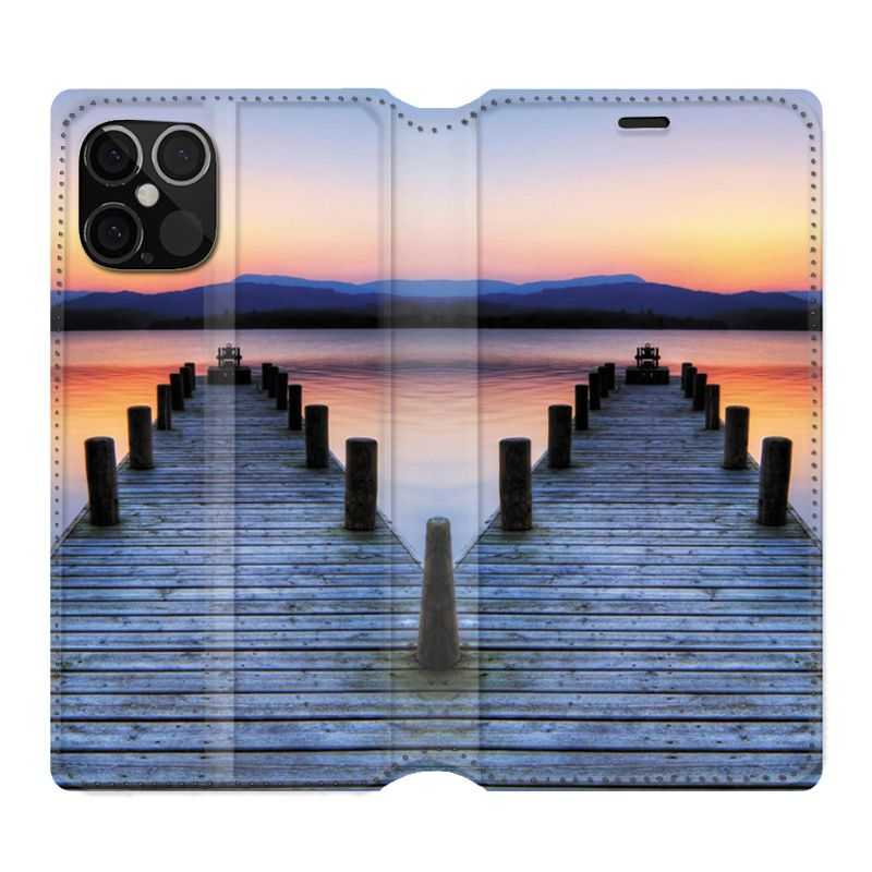 Housse Cuir Portefeuille Pour Iphone 12 / 12 Pro Ponton