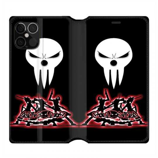 Housse Cuir Portefeuille Pour Iphone 12 / 12 Pro Manga Soul Eater Noir
