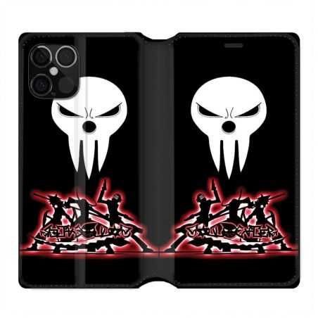 Housse Cuir Portefeuille Pour Iphone 12 / 12 Pro Manga Soul Eater Noir
